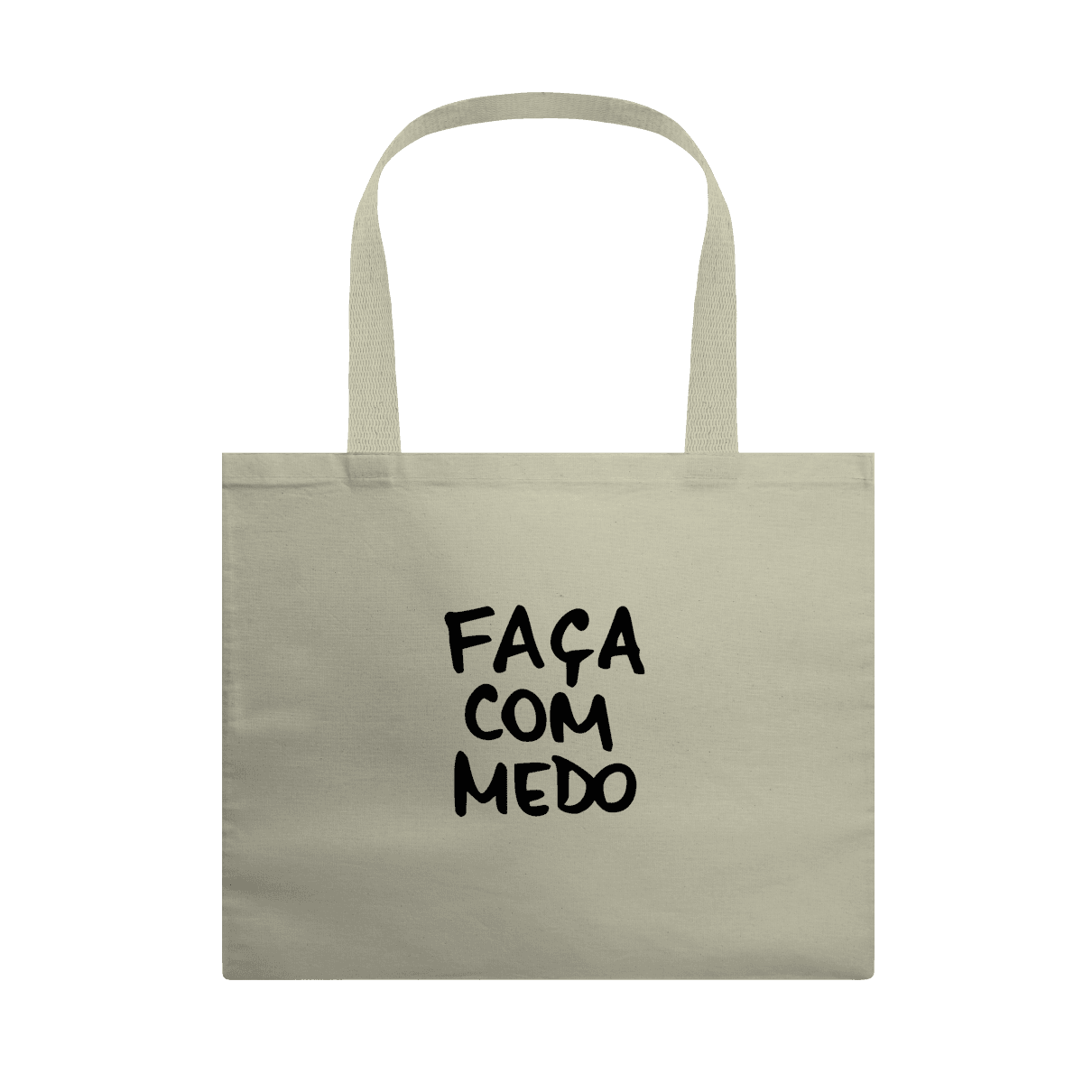Faça com medo • ecobag, cor Cru