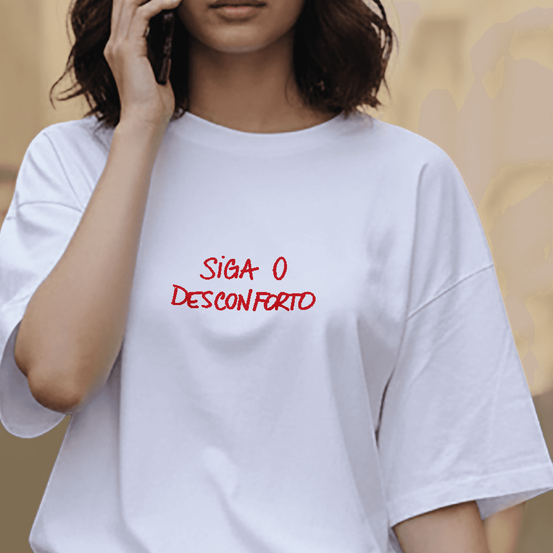 Siga o desconforto • tshirt, cor Preto
