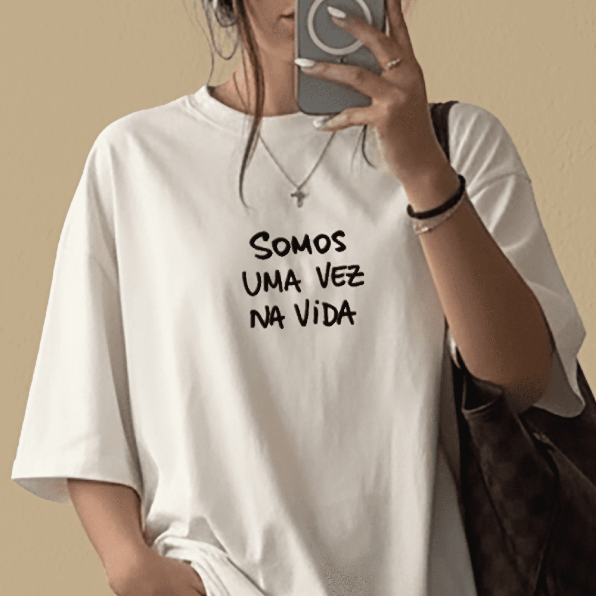 Somos uma vez na vida • oversized, cor Branco
